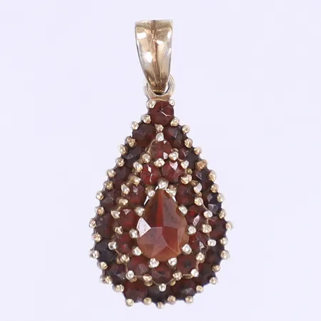 Hänge med granater 28x14mm förgyllt silver 925/1000 Vikt: 3,3 g