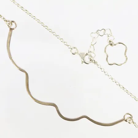 Collier Ärtlänk 44cm bredd:2mm, mittendel: 45mm, förlängningsdel:45mm, silver 925/1000 Vikt: 5,2 g