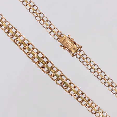 Collier X-länk doserad längd 45,5cm bredd 5-7,5mm,  	Guld Carlsén AB, 18K Vikt: 13 g