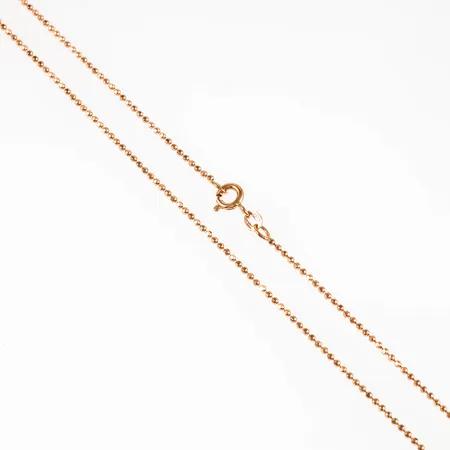 Kedja Fasetterad kullänk 42cm bredd 1,5mm 18K 3,8g. 