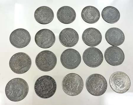 Silvermynt 19st 1kr:40% 132,94 gr:netto 53,2 gr Vikt: 132,9 g