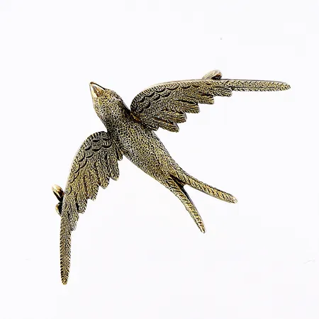Brosch fågel längd 20mm, bredd 35mm, 15K Vikt: 2,6 g