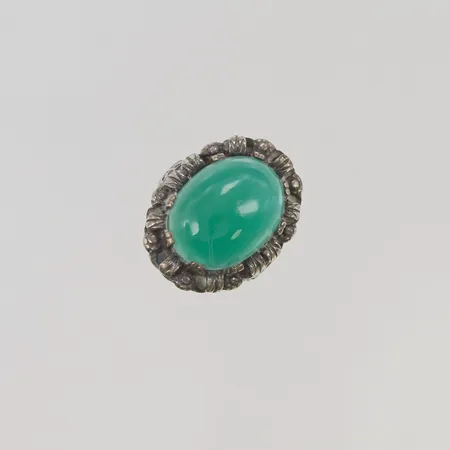 Ring stl:15 gröns sten 925/1000 Silver 5,7g.