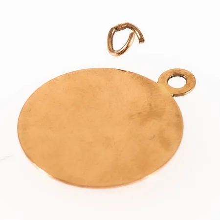 Hänge rondell Ø 16mm, namngravyr, avklippt ögla, 18K 1,0g.