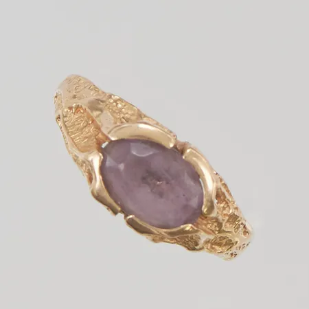 Ring stl:17¾ bredd 8mm skev skena 18K 3,3g.