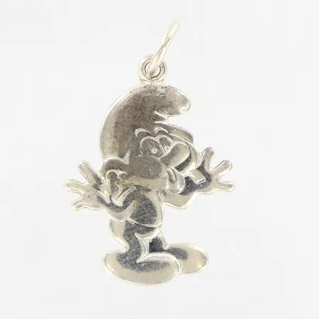 Hänge, Smurf, 1979 Peyo/S.E.P.P./semic/GF, längd ca 17mm, bredd ca 14,6mm, 925/1000 silver  Vikt: 1,4 g