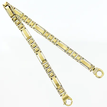 Armband vit/gulguld längd 22,5cm, bredd 6mm, 18K Vikt: 22,5 g