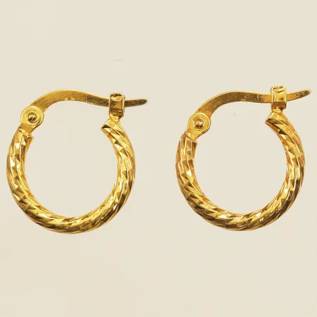 Ett par örhängen Ø12,8mm, bredd 2mm 18K  Vikt: 1,2 g