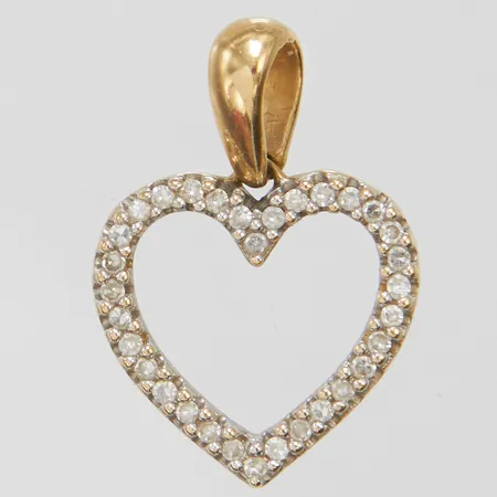 Hänge hjärta med diamanter 32 x 0,003ct, 8/8-slipade, 18x12,3mm, GHA, 18K Vikt: 1,1 g