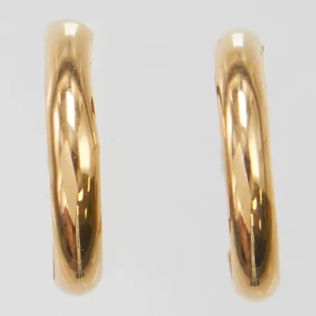 Örhängen creoler Øca.15,5mm, GHA, skeva, buckliga, 18K Vikt: 0,6 g