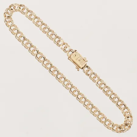 Armband Bismarck längd 16,5cm, bredd 4mm, 18K  Vikt: 4,8 g