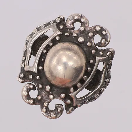 Ring mönstrad stl:18 justerbar, finska stämplar, silver 925/1000 Vikt: 10,7 g