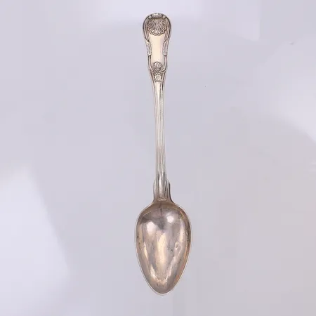 Udda kaffesked, gravyr, silver 830/1000 Vikt: 10,4 g