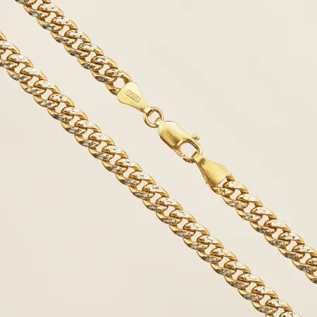 Kedja Pansar med vitguldsdekor, längd 45cm, bredd 4,5mm, 18K  Vikt: 17,2 g