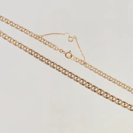 Collier Bismarck 44cm bredd 4-6mm defekt säkerhetskedja 18K 16,2g.