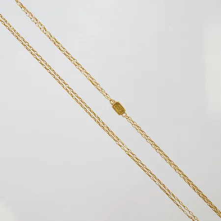Kedja dubbel Ankarlänk, längd: 82cm, bredd: 1,5-1,8mm/st. monogramgravyr på lås, slitage på länkar, Stockholm, 1826, 23K Vikt: 16 g