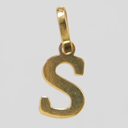 Hänge bokstaven S 12,5x5mm 18K Vikt: 0,1 g