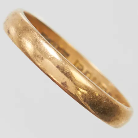 Ring slät stl:19¾, bredd 3,5mm, Boliden, svenska stämplar, gravyr, 18K, Vikt: 4,1g Vikt: 4,1 g