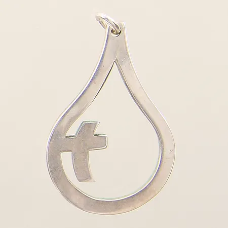Hänge droppe med kors Sporrong 35x22mm silver 925/1000 Vikt: 3,4 g