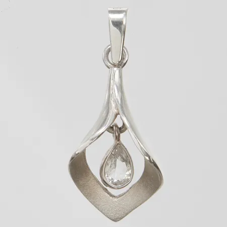 Hänge med vit sten, 925/1000 silver Vikt: 1,8g Vikt: 1,8 g