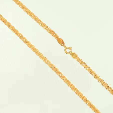 Halsband flätad längd 40cm bred 4mm, 21K 7,4g 