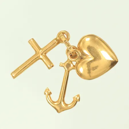 Berlock tro hopp & kärlek, längd 24mm inkl ögla, 18K 2,7g