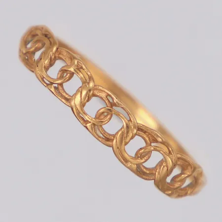 Ring Bismarck stl 17¼ bredd 3,8mm 18K Vikt: 0,9 g
