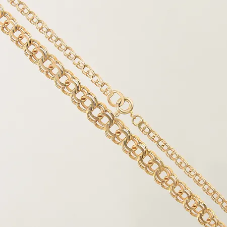 Collier doserad Bismarck Guldfynd längd 45cm bredd 3,2-7mm 18K Vikt: 12,8 g