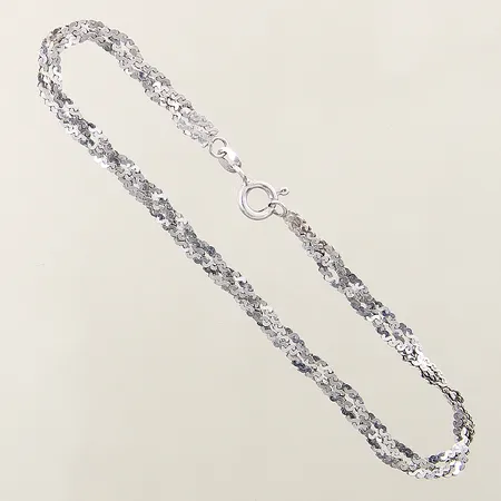 Armband flätad dekor längd 19cm bredd 3,4mm silver 925/1000 Vikt: 3 g