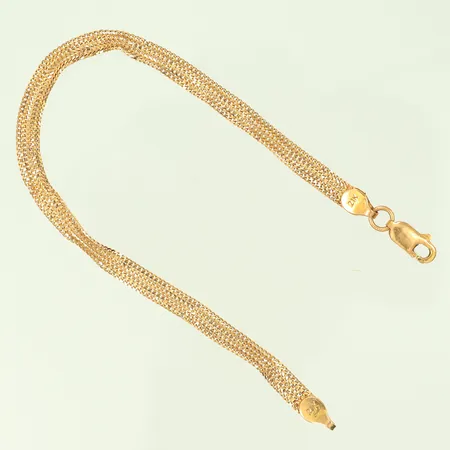 Armband Fiskben längd 16,5cm bredd 4mm, defekt ojämna länkdelar, 21K 3,6g