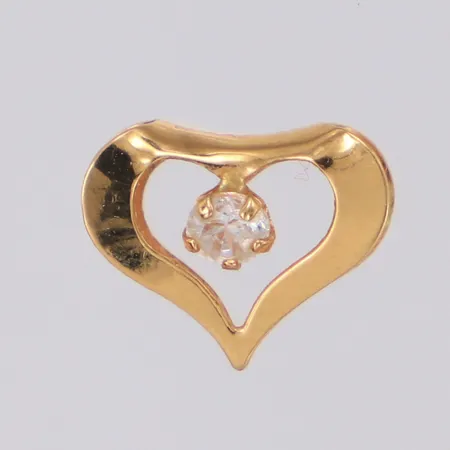 Hänge med vit sten längd 9,1mm bredd 11,2mm GHA 18K Vikt: 0,4 g