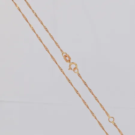 Kedja Singapore längd ca 45cm bredd 1,1mm justerbar GHA 18K Vikt: 1,2 g