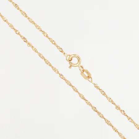Kedja Singapore 39cm, bredd:2mm, GHA, 18K Vikt: 1,6 g