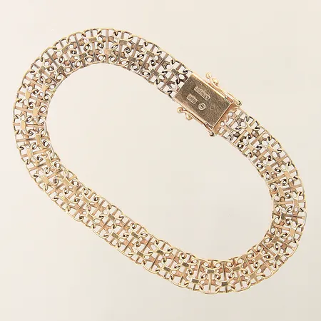 Armband X-länk med stav längd 19,5cm bredd 8,3mm, 18K Vikt: 12,4 g