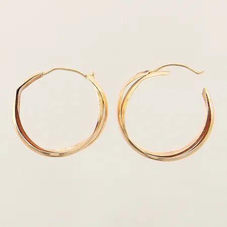 Örhängen Ø18mm skeva, defekta 18K  Vikt: 1,5 g