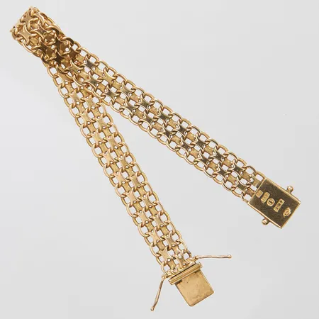 Armband X-länk längd 19cm, bredd 9mm, svenska stämplar, 18K Vikt: 19,1 Vikt: 0 g