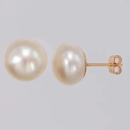 Ett par örhängen med odlade sötvattenpärlor ca Ø11mm, GHA 18K Vikt: 3,2 g
