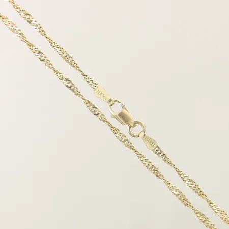 Kedja Singapore längd 46cm bredd1,2mm 14K  Vikt: 5,1 g