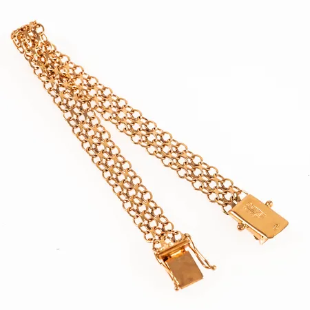 Armband X-länk 17,5cm bredd 8mm 18K 8,8g.
