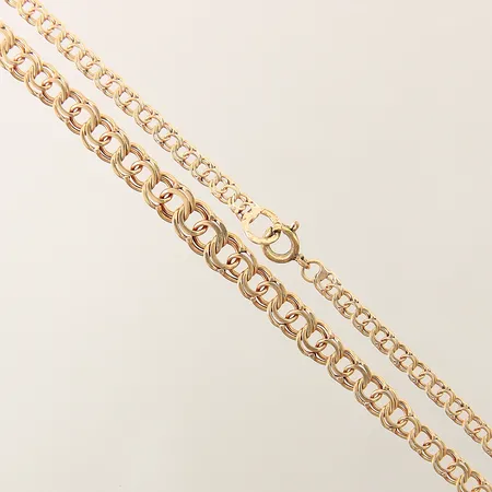 Collier doserad Bismarck längd 43,5cm bredd 3,2-6,2mm lås i oädel metall 18K Vikt: 9,9 g