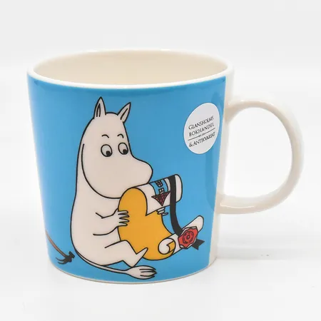 Mugg Mumin Mumintroll turkos (2013 - 2018) 8cm, höjd 8cm Arabia etikettmärkt