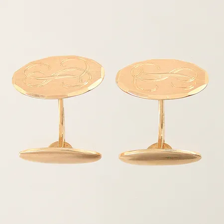 Manschettknappar 18,6-13,1mm, monogramgravyr, 18K Vikt: 9,4 g