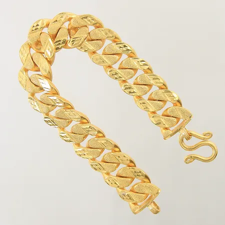 Armband Pansar thaiguld 3 Bath längd 19,5cm bredd 15mm 23K  Vikt: 45,5 g