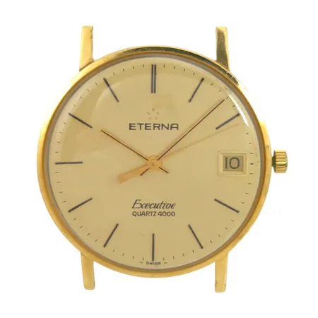 Herrur Eterna Executive Quartz 4000, 18K guld, Ø34 mm, quartz - behov av nytt batteri, bruksmärken, Vikt: 0 g
