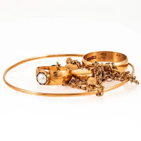 Diverse defekt/graverat guld 18K 21,7g. 
