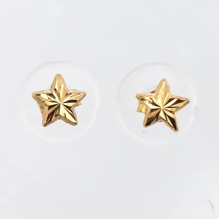 Ett par örhängen stjärnor, Ø6,7mm, stift, 18K Vikt: 0,5 g
