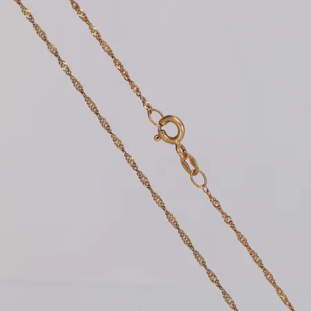 Kedja Singapore längd 42,5cm bredd 1,1mm 21K Vikt: 1,3 g