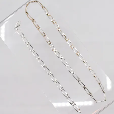 Collier längd 43cm bredd 6,5mm Armband längd 19cm bredd 6,5mm 925/1000 silver Vikt: 26,1 g