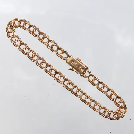 Armband Bismarck,längd ca 20 cm,bredd 5.9 mm,bruksslitage,18K. Vikt: 13,3 g