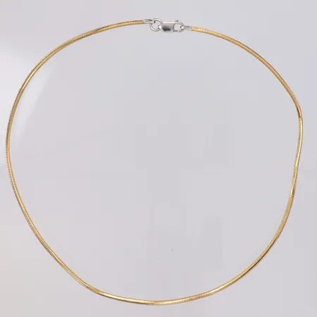 Collier tvåfärgad längd 46cm skev, bucklor, tvåfärgad 14K  Vikt: 11 g